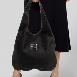 Fendi Zucca Black Hobo Bag